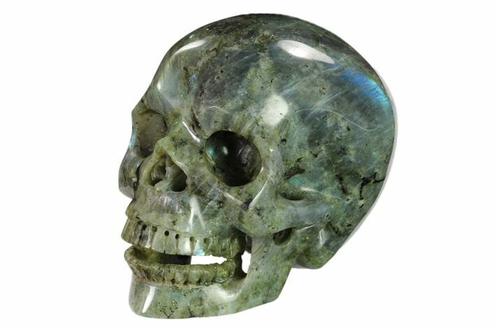 Realistic, Polished Labradorite Skull - Madagascar #151178